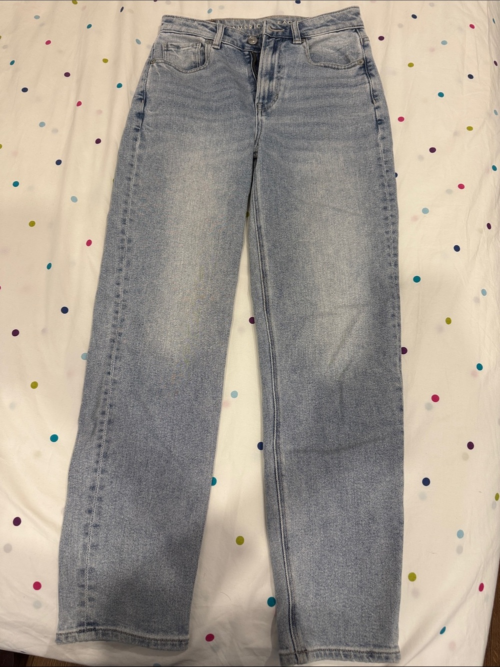 American Eagle Outfitters Light Blue Mom Straight Leg Jeans Size 00 Short